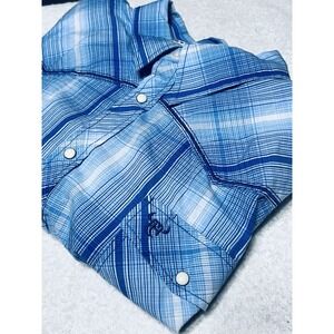 Cowboy Hardware Men's Size 2XL Long Sleeve Pearl Snap Shirt Plaid Rodeo Western